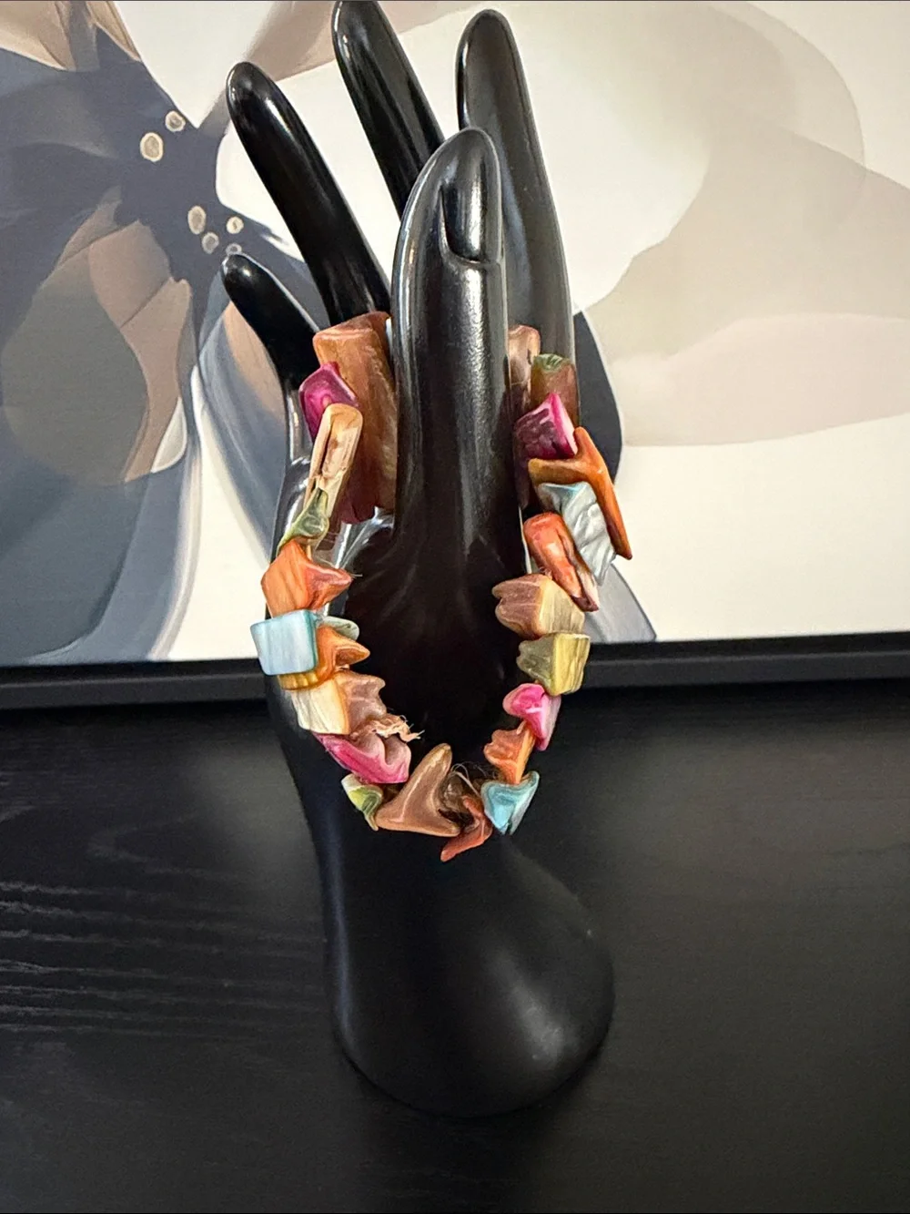 Vintage 80’s Abalone Mother of Pearl Stretch Bracelet